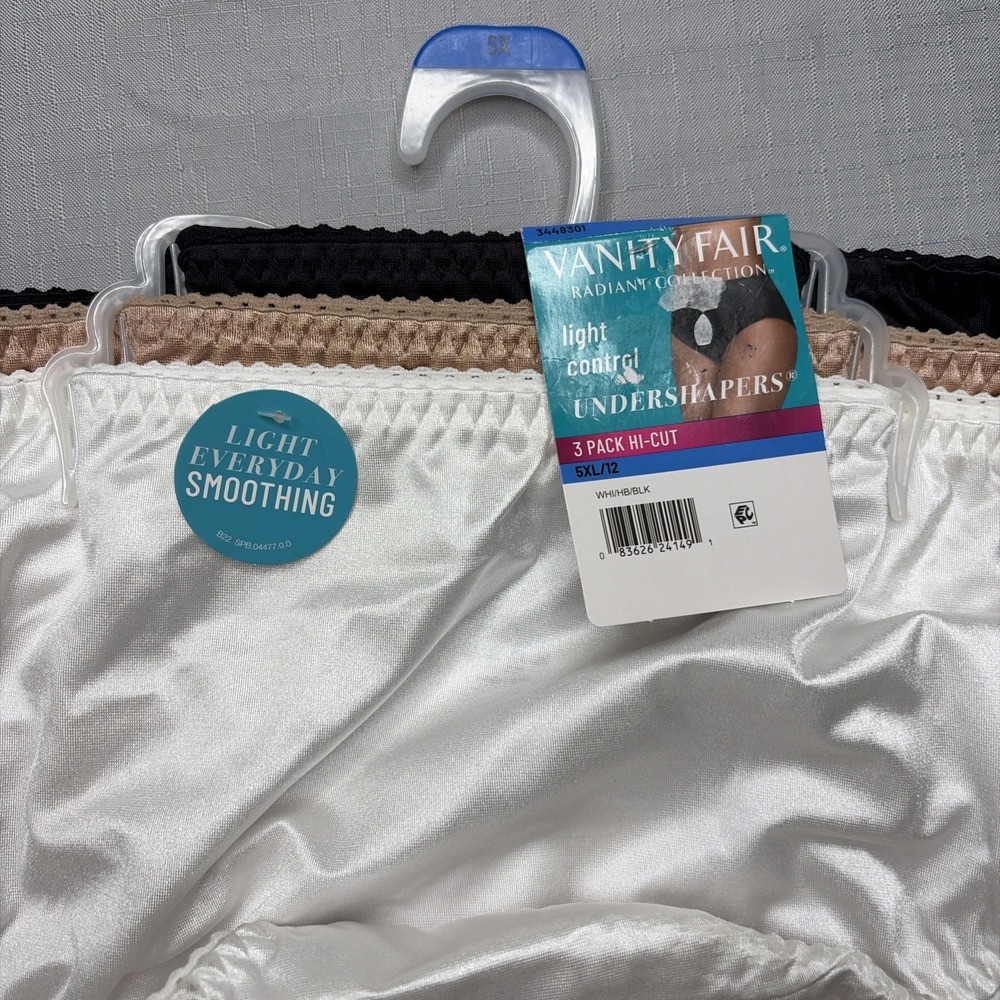 Vanity Fair 3-Pack Brief Women 5X/12 HI-CUT UNDERSHAPERS light control Underwear